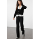 Trendyol Black Crop Woven Garni Detailed Knitwear Cardigan