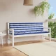 vidaXL Blazina za vrtno klop 2 kosa modro-bele črte 180x50x7 cm blago