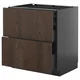 METOD / KNIVSHULT Pod.orm.2front/2dnj/1srd/1vis.fiok, Crnosiva/Sinarp smeđa, 80x60 cm