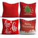 Aberto Design NYXMAS06 Set od 4 dekorativnih jastuka, 43 x 43 cm, Crveni