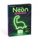 Neon LED svetilka dinozaver (zelena barva) 3x AA + USB 25.9 x 8.5 x 43.3cm
