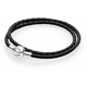 Pandora Dvojna usnjena zapestnica 590745CBK-D (Dolžina 38 cm) srebro 925/1000