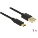 DELOCK Kabel USB 2.0 A-C 3m črn Delock 85209