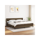 Den Box spring postelja z vzmetnico temno rjav 200x200 cm blago
