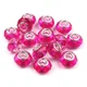 Plastične kroglice z veliko luknjo 14,5x9 mm - roza malina (20 kosov)