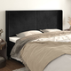 vidaXL Vzglavje z ušesi črn 163x16x118/128 cm žamet