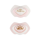 CANPOL BABIES Set simetričnih silikonskih duda 6-18m Royal baby pink