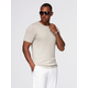 Ombre Cotton T-shirt with print on chest and back - dark beige