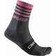 Castelli Giro 13 Stripe Čarape Gray/Rosa L/XL