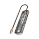 CANYON hub DS-13 7in1 4k USB-C Transparent Space Grey