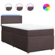 Vidaxl Box spring postelja z vzmetnico temno rjava 100x200 cm blago
