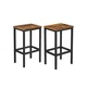Songmics Set barskih stolov 2 kosa 40x30x65 cm rjave barve