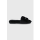 Kožne kućne papuče Tory Burch boja: crna