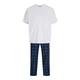 JACK & JONES Dolga pižama JACFLORENCE mornarska / zelena / bela