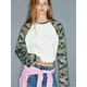 Pull&Bear Majica kaki/jelka/bela