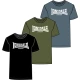 LONSDALE Majica  svetlo modra / temno modra / zelena / bela