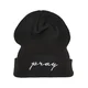 Pray Embroidery Beanie Black/White