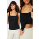 Trendyol Black Compression 2 Layer Padded Sports Bra Square Neck Knitted Sports Top/Blouse