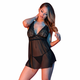 Babydoll s otvorom na stražnjoj strani crni - Magic Silk (više veličina) - L/XL