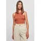 Womens Terracotta Cropped Rib Top