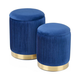 SET 2x Tabure MONTY pr. 36/66 cm modra/zlata