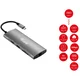 EQUIP USB-C 9v1 Adapter, HDMI 4K/60Hz, LAN, USB 3.2, SD/TF, 100W PD