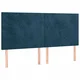 Vidaxl Vzglavje postelje temno modro 200x5x118/128 cm žametno