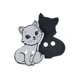 Gumb - komplet 3 kosov - 25x20 mm - Kitty white