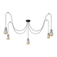 Luster na sajli TUBE 5xE27/15W/230V pauk crna/hrom