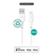 eSTUFF INFINITE kabel USB-A na Lightning MFI 2 m bele barve. Reciklira se. Super mehak., ES601270