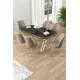 Hanah Home Set Trpezarijski sto i 6 stolica Lai, Bež-crni