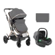 KikkaBoo Kolica Kaia Light Grey premium set 2in1 sa autosedištem I-Size (KKB11241 SET)