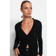 Trendyol Black Silvery Slit Detailed Knitwear Sweater