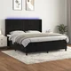 shumee Box spring postelja z vzmetnico LED črna 180x200 cm žamet