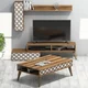 Hanah Home Set nameštaja za dnevnu sobu Planet, 3 komada, Orah-beli
