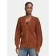 Elisabetta Franchi Pletena jopica MK-01S-66E2-V400 Rjava Regular Fit