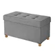 Songmics Shranjevalna klop z zložljivim otomanskim sedežem in shranjevanjem 38x110x40 cm siva