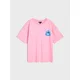 Sinsay - Pamučna majica sa printom Stitch - pastelno roze