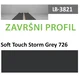 Profil Zidni MDF Završni LB-2050-B Soft Touch Storm Grey (726) 2800x133x18mm ( 026-112 )