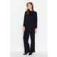 Trendyol Dark Navy Blue Button Detailed Knitwear Two Piece Set