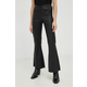 Kožne hlače By Malene Birger za žene, boja: crna, trapez, visoki struk