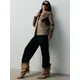 Sinsay - Elegantne wide leg pantalone sa dodatkom viskoze - crno