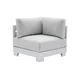 lounge vogalnim kavčem London iz aluminija - barva: bela, mere: 840 x 840 x 670 mm