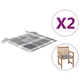 Jastuci za vrtne stolice 2 kom sivi karirani 50x50x4 cm tkanina