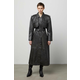 Kožni kaput Answear Lab za žene, boja: siva, za prijelazno razdoblje