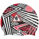 Swim cap mad wave stripes silicone red