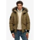 Superdry za moške. M5011742A Everest zelena prešita bomber jakna s kapuco (XL), Priložnostno, Poliester