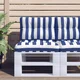 Vidaxl Blazina za palete modro bele črte 60x40x12 cm blago
