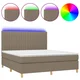 Vidaxl Box spring postelja z vzmetnico LED taupe 160x200 cm blago