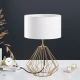 Opviq Stona lampa Diamond-S-711, 25x25x43 cm, IP20, Zlatno-bele boje
